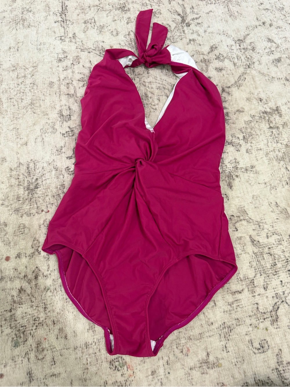 VENUS Magenta Halter Twist One-Piece Swimsuit- size 8